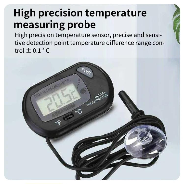 Digital Aquarium Thermometer with Probe Suction Cup Fish Tank Water Electronic Measurement Degrees Celsius ℃