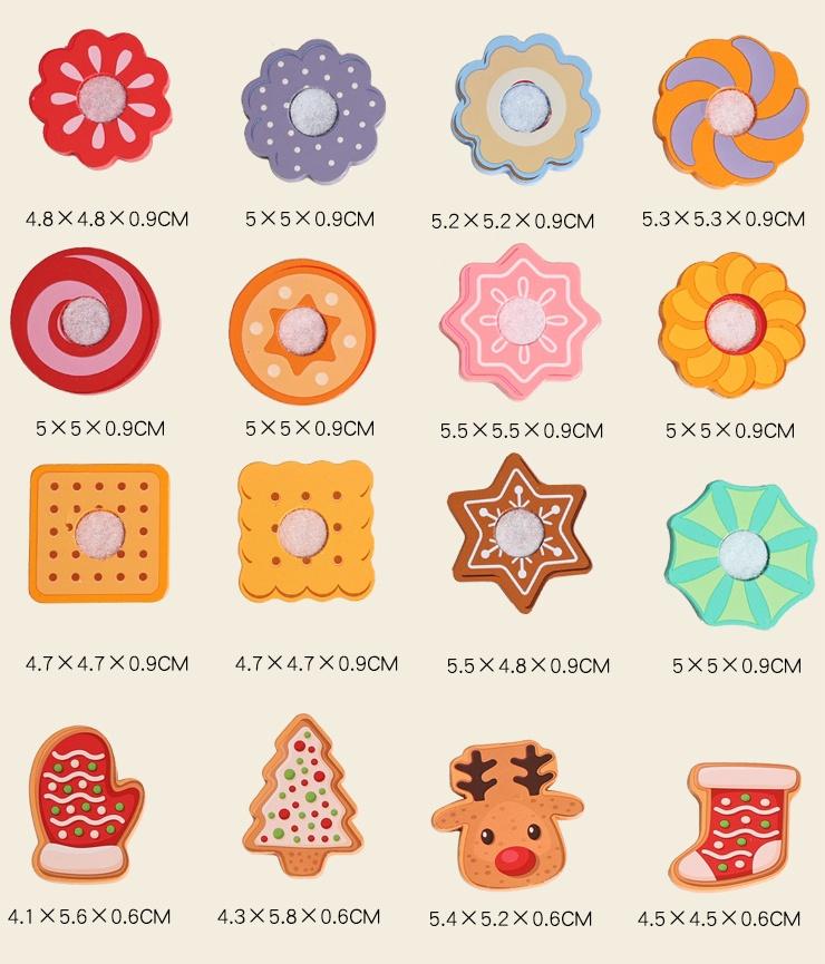 Wooden Kitchen Pretend Play Set Montessori Simulation Food Sticky Game Accessories Kitchen Playset Toy for Toddlers Gifts Age 3+