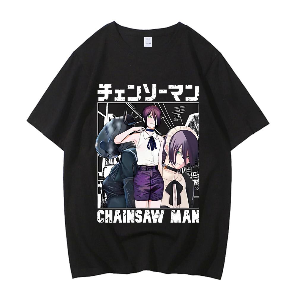 Chainsaw Man Reze Mitaka Asa Tee Anime High Quality Cotton Short Sleeved T-shirt Men Women Summer Casual Street