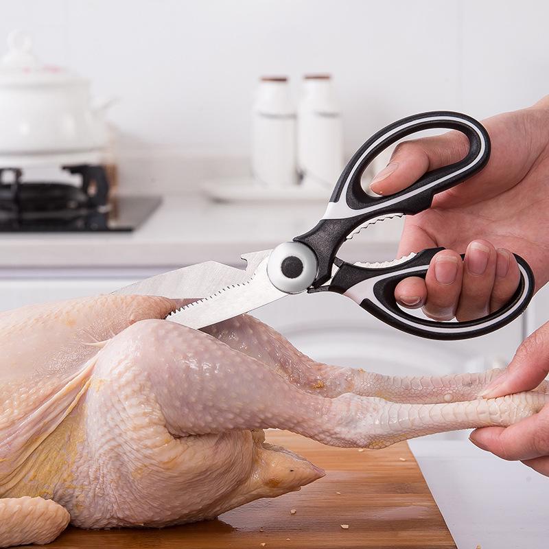 Stainless Steel Multifunctional Kitchen Scissors for Cutting Bone, Chicken, Fish, and More