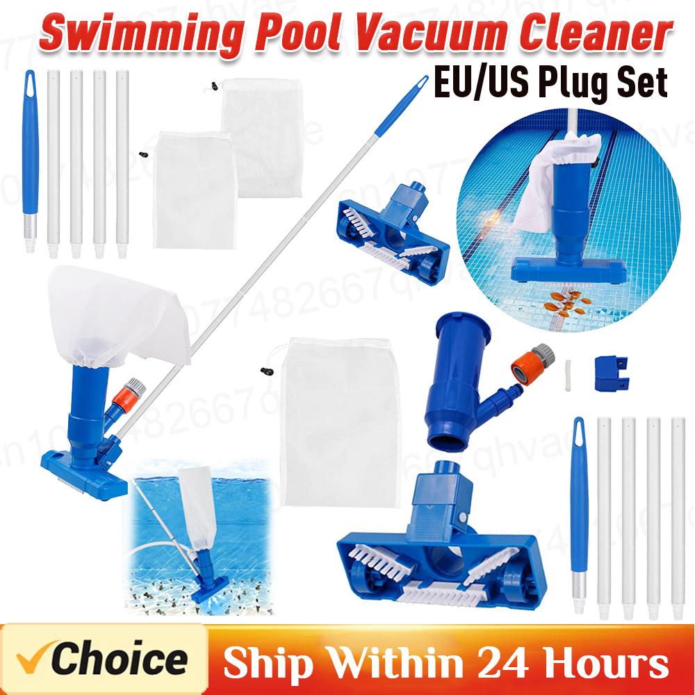 Swimming Pool Vacuum Cleaner Portable Swimming Pond Fountain Vacuum Disinfect Tool Portable Suction Head Brush Cleaner US/EU