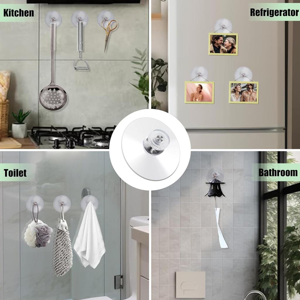 Pastiglie in Plastica con Ventosa, Pastiglie Sottovuoto in PVC Trasparente, Supporto Adesivo Forte per Finestre, Bagni, Pareti in Vetro, Parasole per Auto