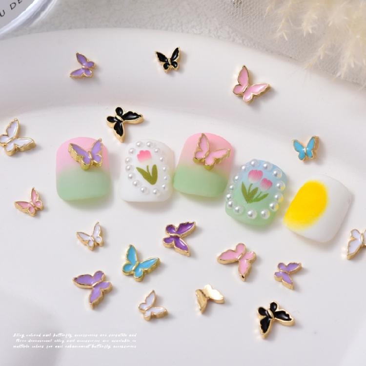 5Pieces/set Butterfly Nail Charms Butterfly Rhinestones Nail Art Decoration DIY