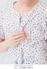 Maternity Nursing Open Floral Short Maternity Gray [ANGELIEBE] Pajamas, Clothes, Front, Jersey, Pattern, Sleeves, Nightgown, Prenatal, Postnatal,