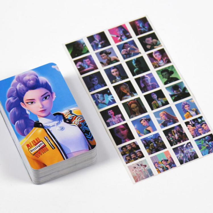 K-Pop Demon Hunters Photocard + Sticker Set – Huntrix & Saja Boys (2 Options)