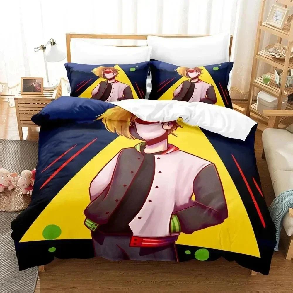 3D Print Anime Ranboo Printed Bed Set Duvet Cover Pillowcase Bedding Set Bed Linen Sheet Quilt Cover Full Queen King Size