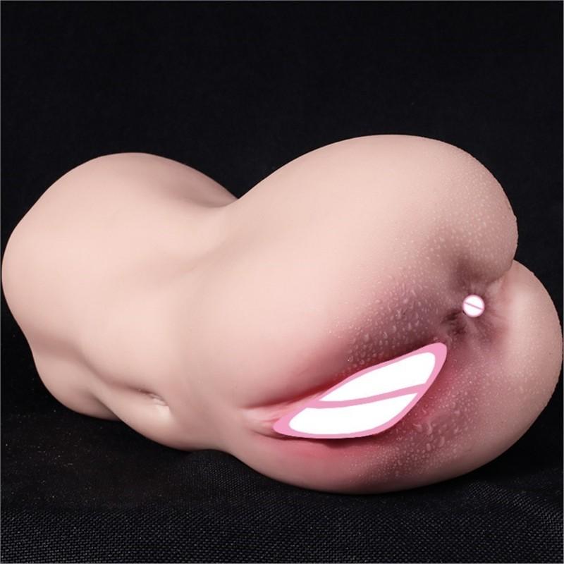 Männlicher Masturbatorbecher 2 IN 1 Pocket Pussy Erotische Sexspielzeuge Künstliche Anale Vagina 3D Realistische Vagina Silikon Sexspielzeug für Männer