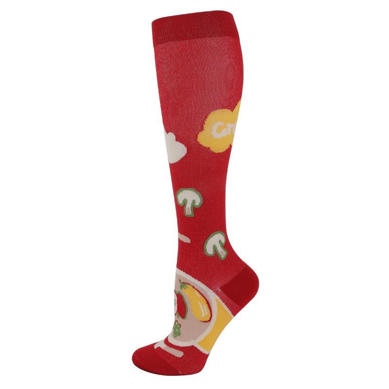Running New Compression Stockings For Varicose Veins Woman Men Nylon Elastic Cartoon Love Striped Moon Letter Sports Marathon Ca