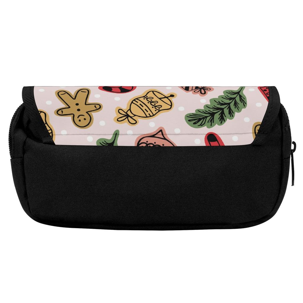Pencil Pouch Multi Compartment 300D Polyester Metal Zipper with Two Layers for Pens Stationery and Small Accessories for Students
