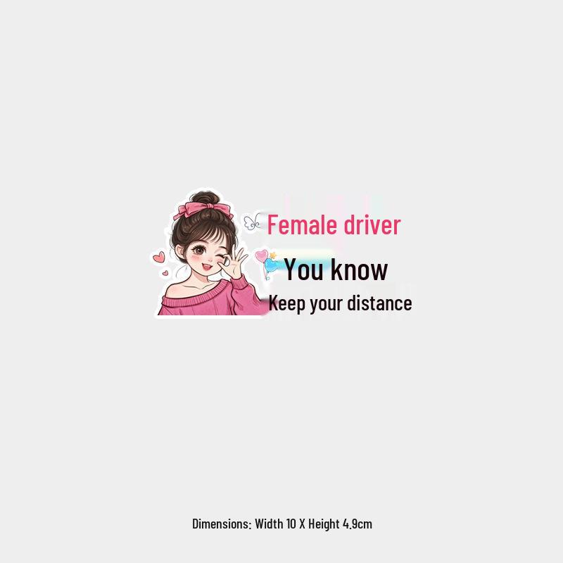 Funny Female Driver Waterproof Sunproof Sticker for Rear Windshield