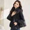 Womens Short Puffer Coat 2026 Winter Warm Hooded Cotton-Padded Jacket Loose Fit Petite Size