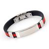 Korean Style Titanium Steel Men's Silicone Bracelet - Trendy Stainless Steel Bangle Jewelry