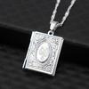 Collana con Ciondolo Scatola Fotografica Quadrata Collana Apribile a Flip Collana Semplice Gioielli