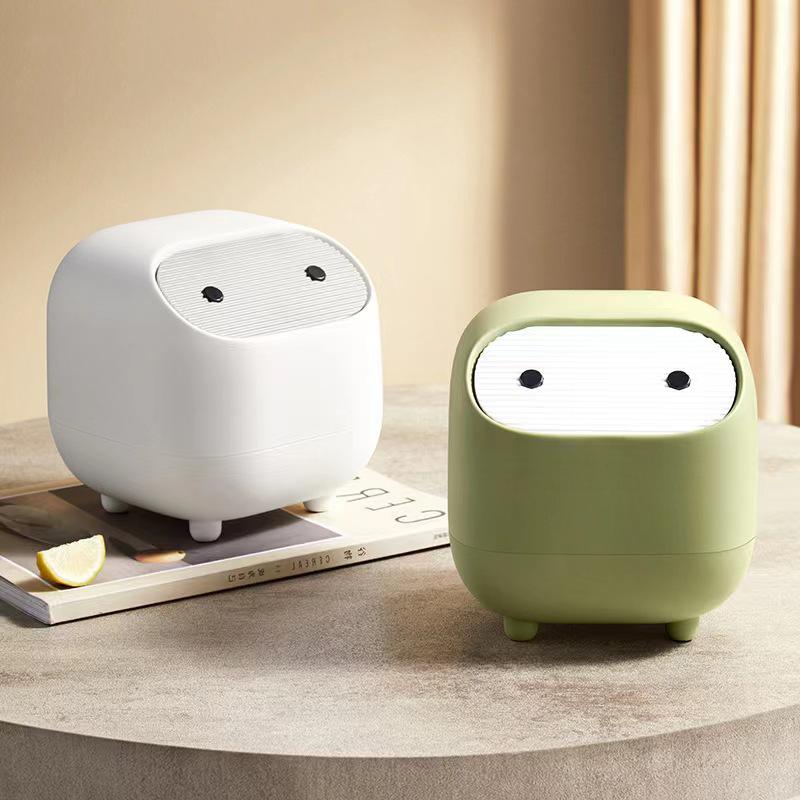 Colorful Ninja Desktop Mini Trash Can - Cute Double-layer Press-type Garbage Bin