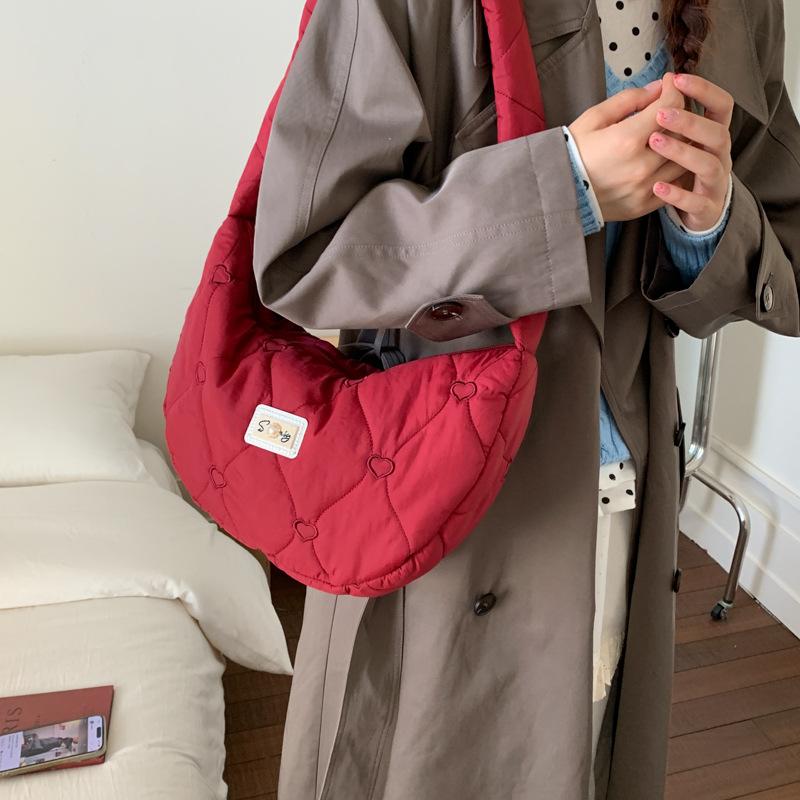 New Texture Simple Hobo Bags Women Leisure Shopping Shoulder Crossbody Bags Lightweight Large Capacity Casual Commuter Bag