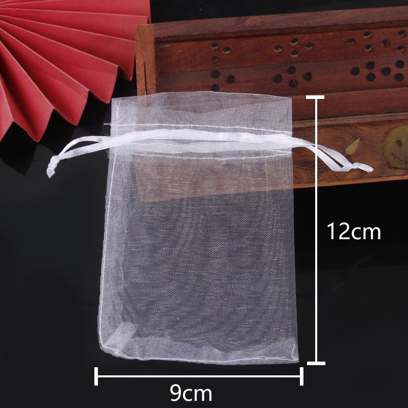 Plain Transparent Organza Drawstring Gift Bags for Jewelry Packaging