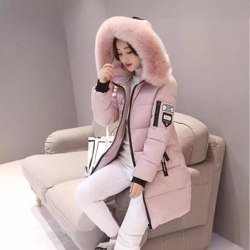 

Cotton Jacket, Women s, Outerwear, Winter 2025, Korean Version, Slim Fit Down Cotton Jacket, Medium To Long, Plus Size, Warm Winter Protection 4XL розовый