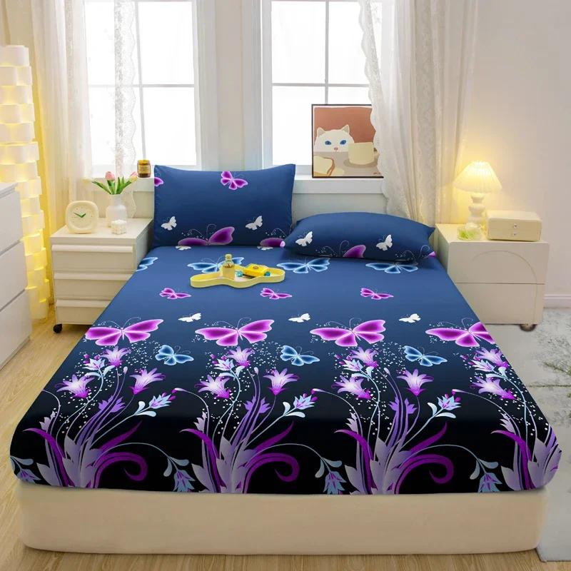 

1 шт. простыни для спальни 100% полиэстер эластичная лента вокруг простыни на резинке только (Исключая наволочки) 90x200cm