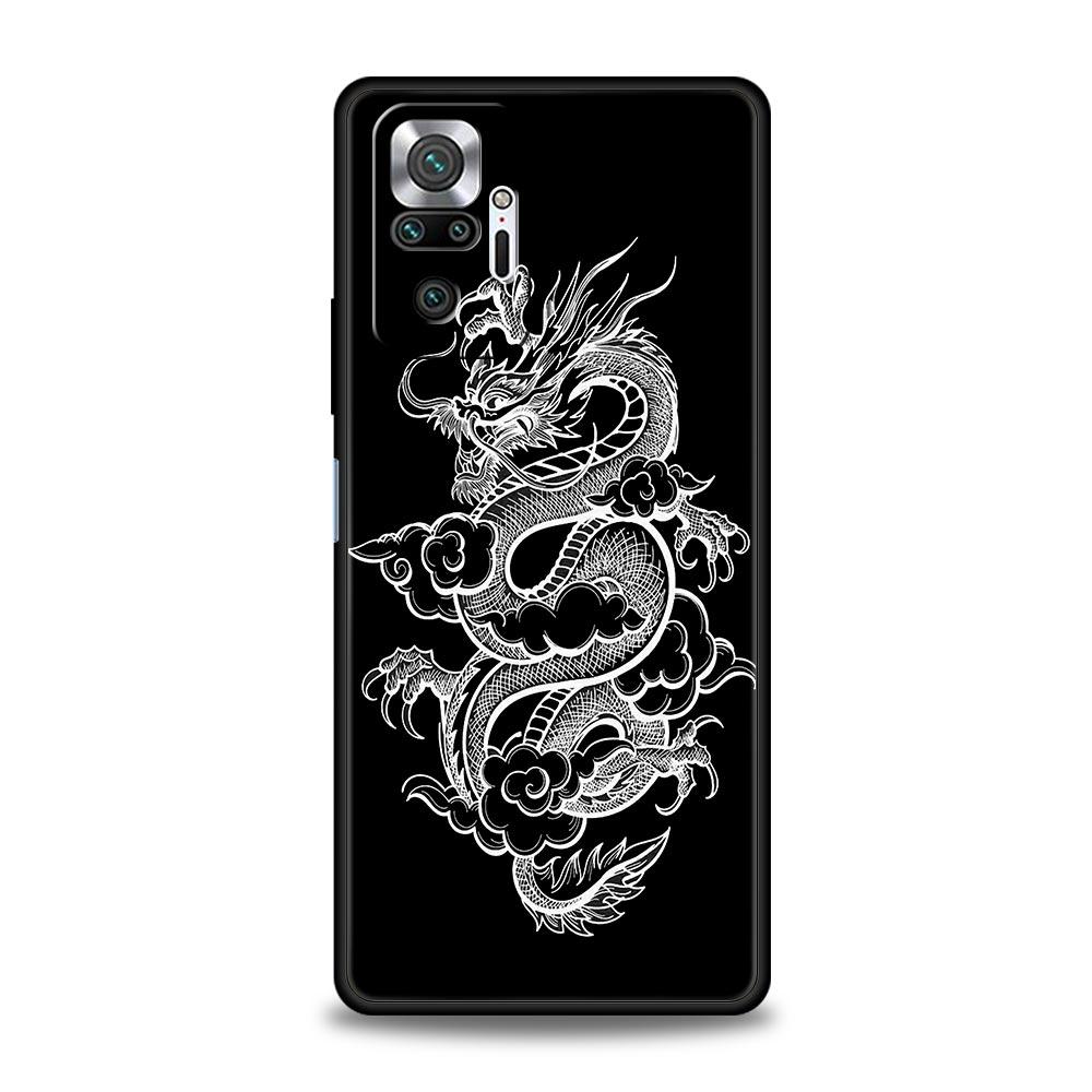 Silicone Phone Case For Xiaomi Redmi Note 12 10 11 9 8 Pro Plus 9S 7 8T 9T 9A 8A 9C K40 Gaming Soft Cover Bumper Dragon Fashion
