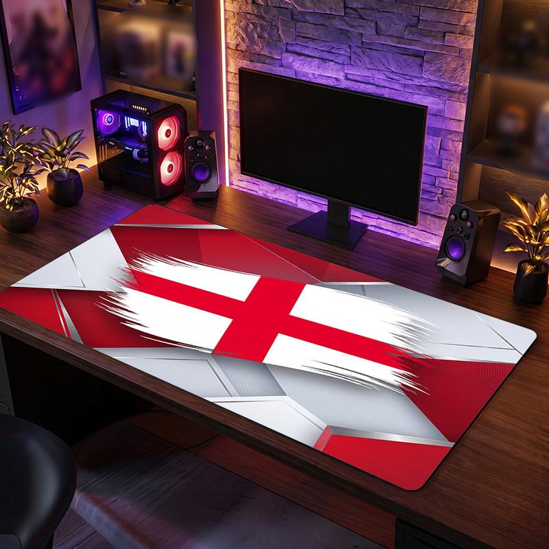 Alfombrilla de ratón con escudo de la selección de fútbol de Inglaterra, Alfombrilla de escritorio extendida de goma antideslizante para juegos, oficina, portátil, regalo para fan