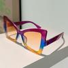 Butterfly Shaped  Sunglasses Women Stylish Oversize Gradient Decor Sun Glasses Trendy Brand Design Vacation Casual Shades