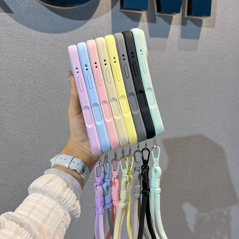 With lanyard, suitable for Apple 11promax mobile phone case iPhone11air liquid silicone anti-drop case, female.