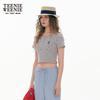 Teenie Weenie Women's Bear & Floral Round Neck T-Shirt