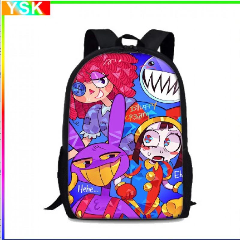 Kids School Backpack Set With Pencil Case Crossbody Bag - Cute Cartoon Print Oxford Fabric Lightweight Breathable Grades