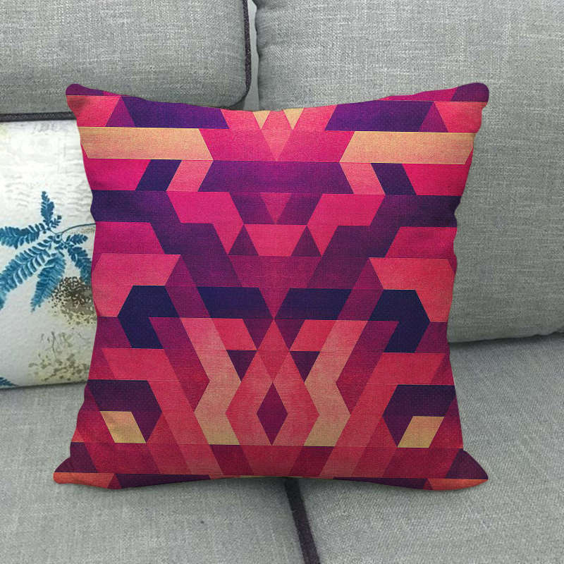 Geometric Pattern Collection Digital Printing Short Plush Pillow Covers For Car Sofa Office Cushion Cover Home Goods