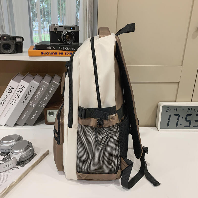 Junior High School Schoolbag Women Large Capacity Backpack Men Color Block Backpack