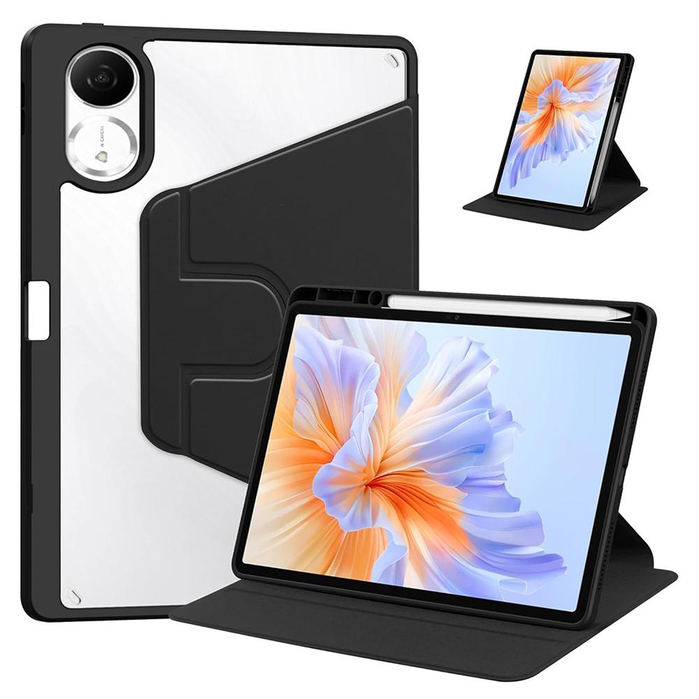 For Redmi Pad 2 11 Inch 360° Rotating Acrylic Case Transparent Shockproof Cover With Pen Holder Anti-Scratch Tablet Shell