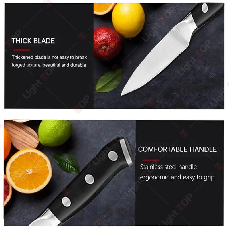 Stainless Steel Chef Knife Fruit Paring Knife Ultra Sharp Forged Knife Cooking Fruit Vegetable Slicing Knife Kitchen Accessories
