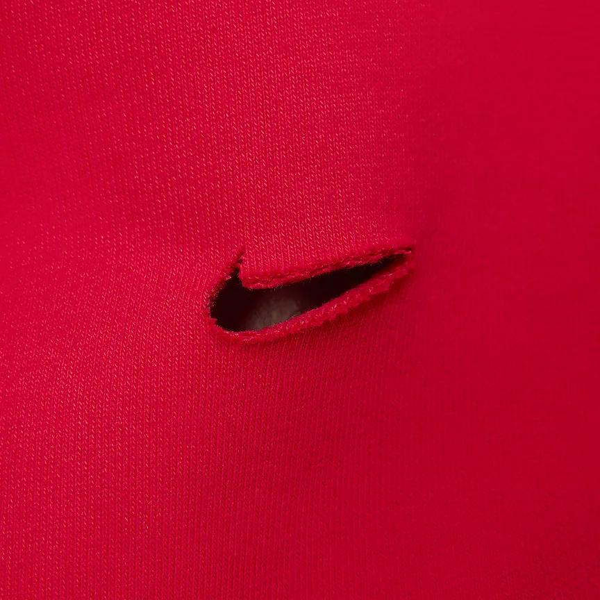 Nike X Jacquemus Co-Branded SS24 Solid Color Hollow-Out Thick Fleece-Lined Drawstring Knit Joggers Unisex Bottoms University-Red FJ3269-657