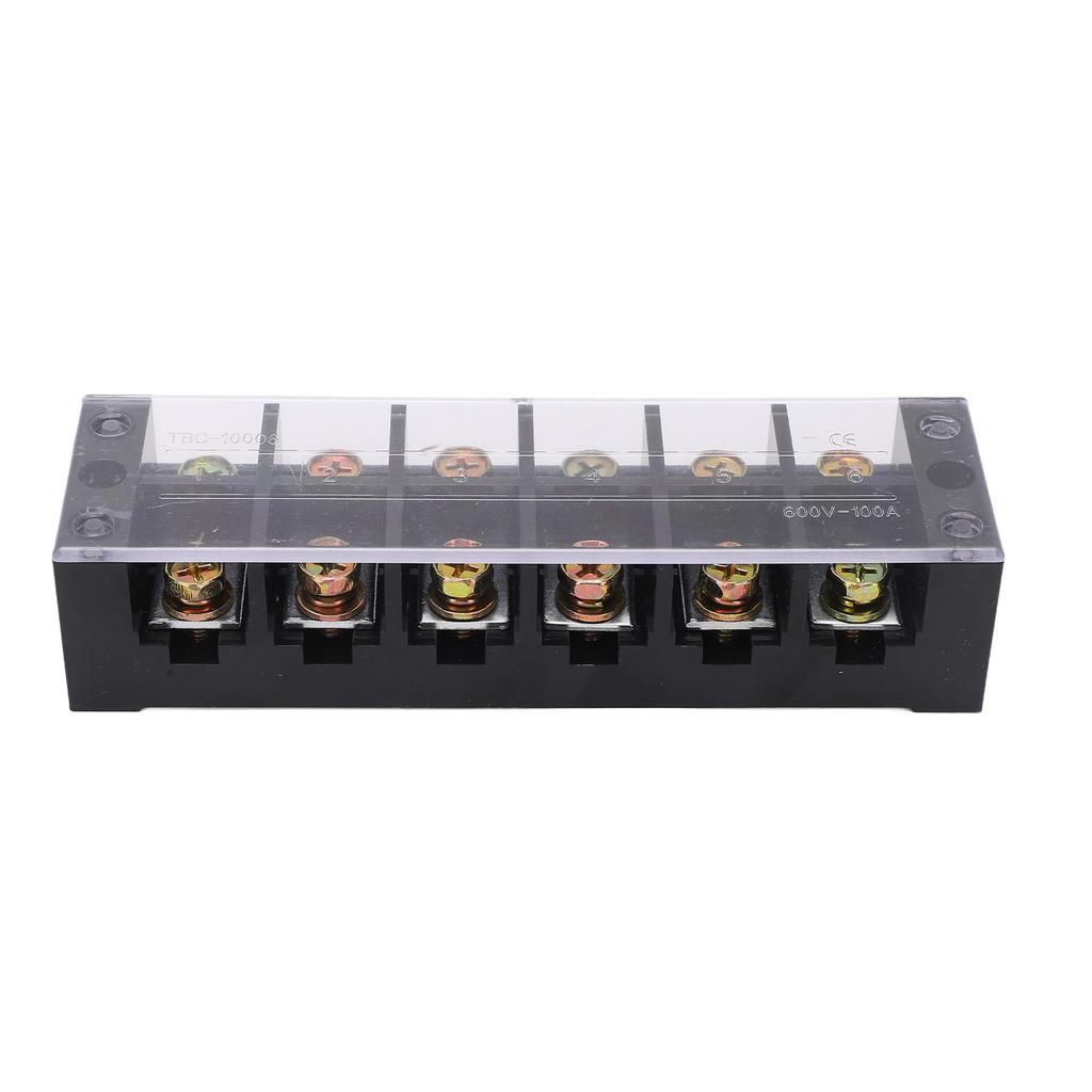 100A Terminal Strip Dual Row Large Current Wire Barrier Block Terminal Strip with Transparent Cover