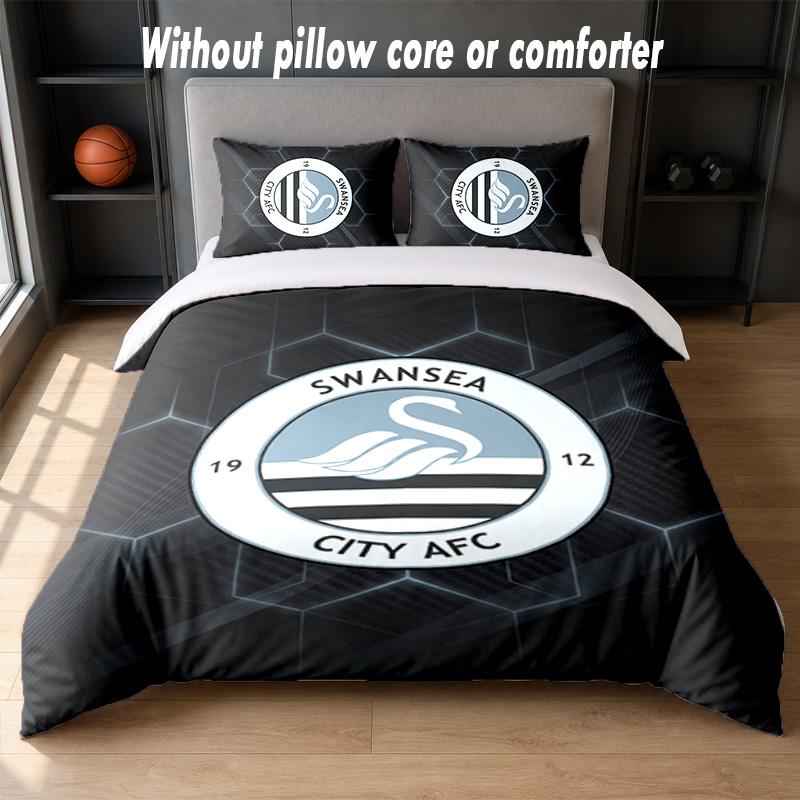 Set Biancheria da Letto Swansea City Design 1 Copripiumino + 2 Federe Morbido Traspirante Biancheria da Letto per la Casa