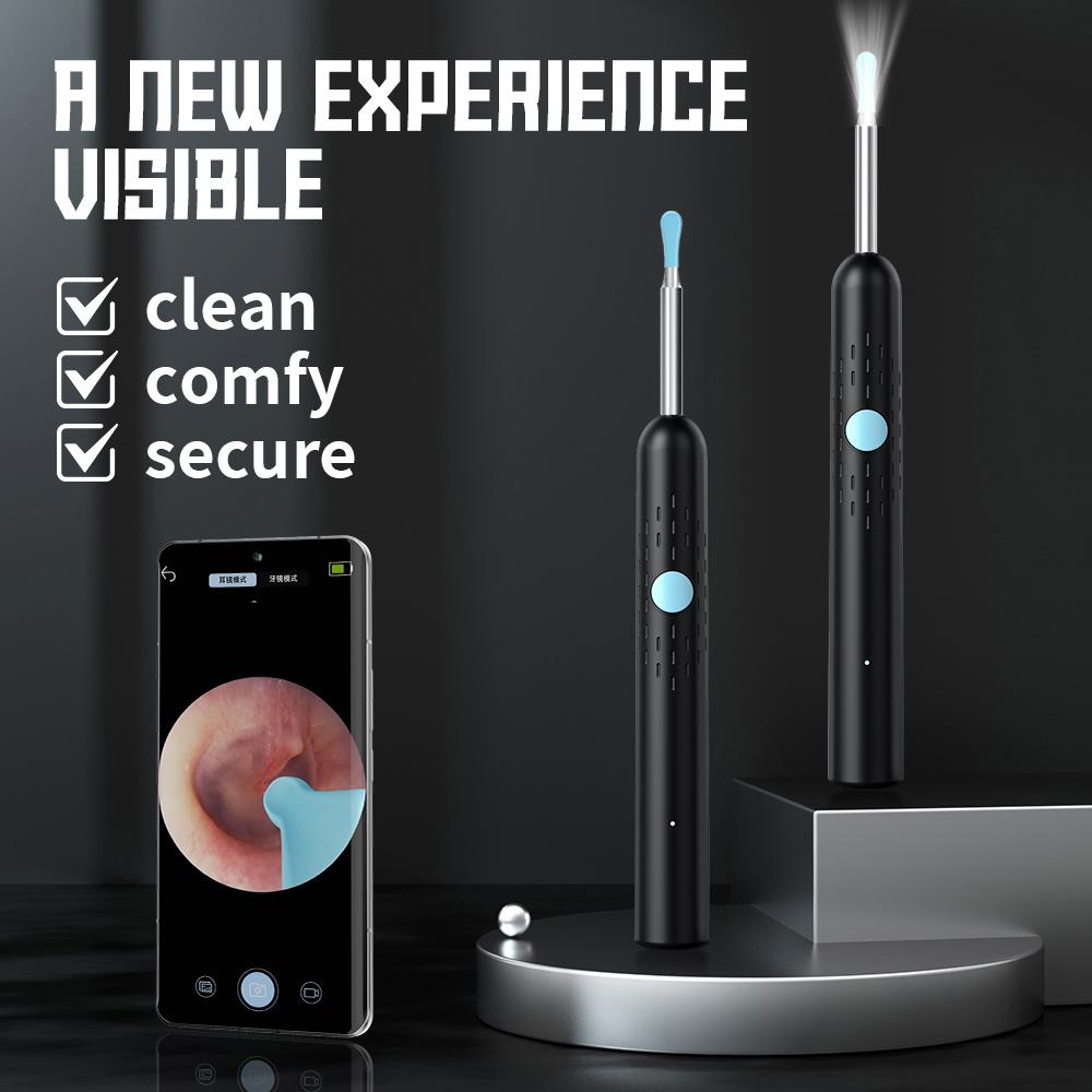 Smart Visual Ear Cleaner Set 1080P HD Camera Ear Wax Removal Tool with WiFi Connection LED Earpick Endoscope for Personal Care