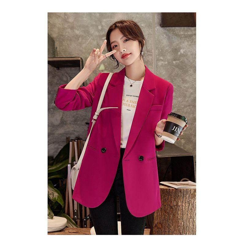 

Новая весенне-осенняя женская одежда Ol для работы, маленький жареный уличный костюм, верхняя одежда, свободный повседневный элегантный маленький приталенный пиджак Rose Red M