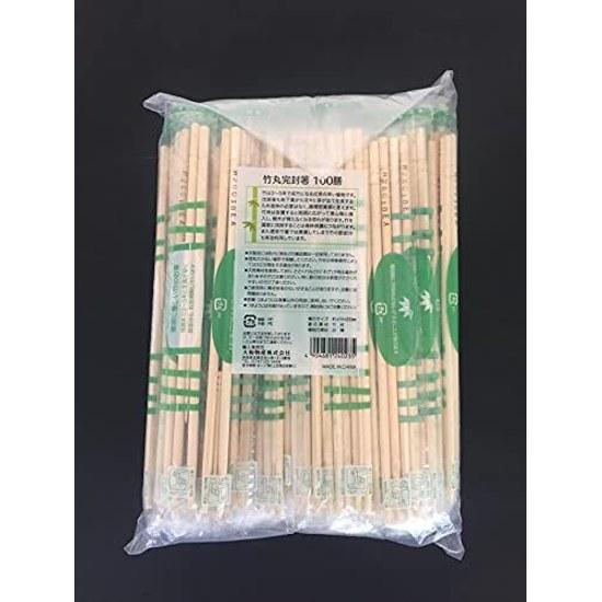Yamato Bussan Disposable Chopsticks Bamboo Round Complete Set Toothpicks Approximately 20cm length 5mm diameter Individually packaged hygiene 100 sets