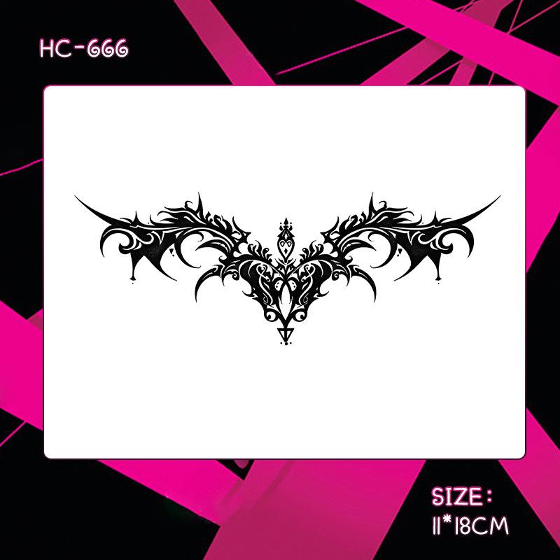 Herbal Semi-Permanent Waterproof Succubus Tattoo Sticker for Women - Long-Lasting, Scar-Covering, High-End Design for Chest, Waist, and Abdomen