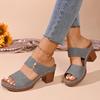 Casual Slingback Slides Shoes Women Summer Lightweight Hollow Sandals High Heels New Dress Chunky Open Toe Slippers Female
