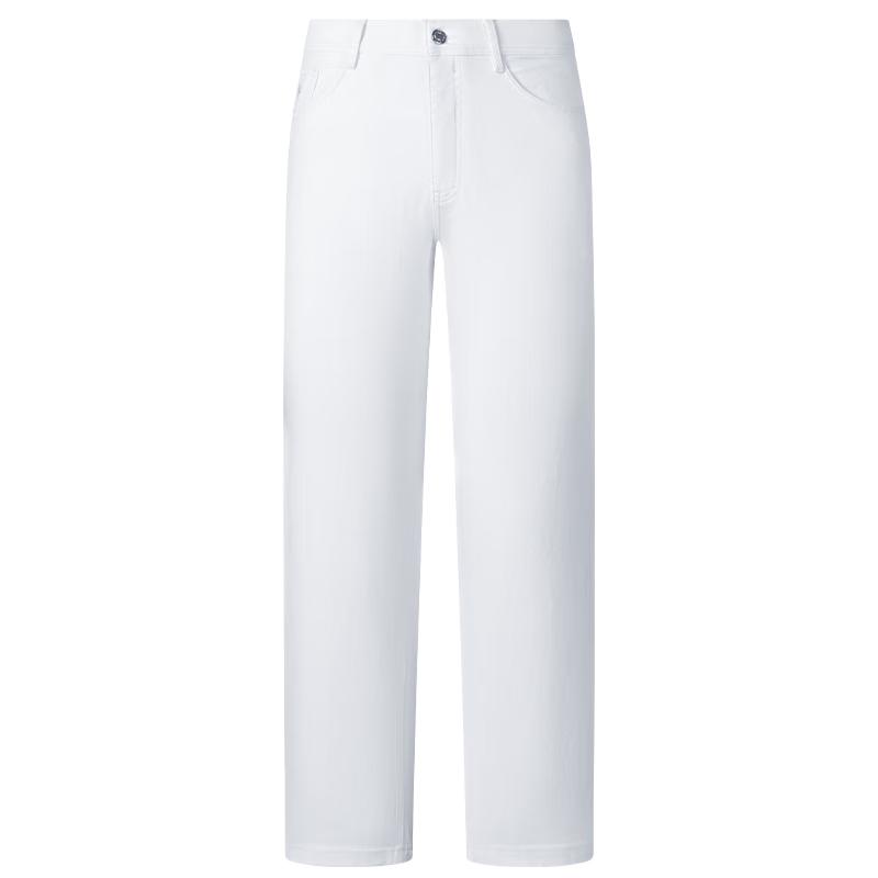 GIOVANNI VALENTINO Men's White Cotton Stretch Relaxed Jeans