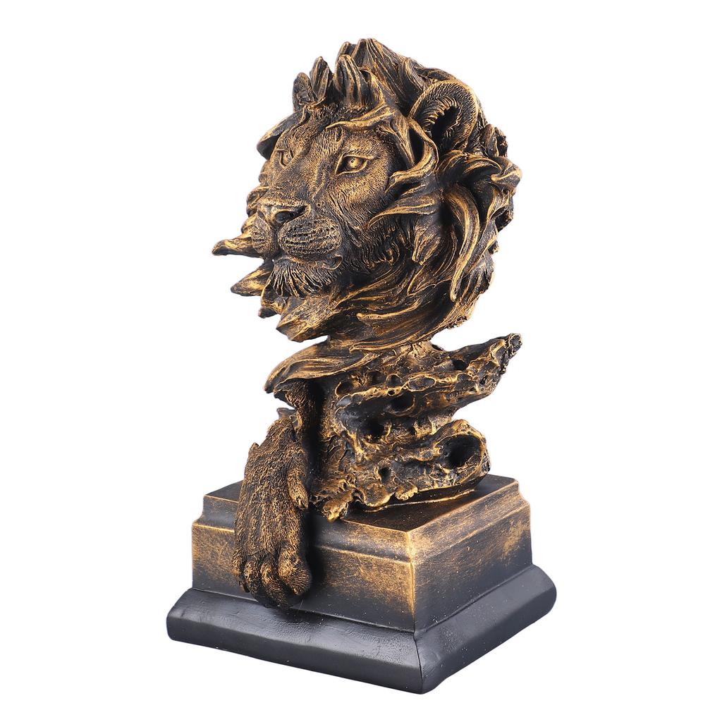 Lion Resin Statue Innovative Vintage Exquisite Lion Figure for Home Decoration Living Room Porch