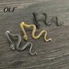 Fashionable Metal Alloy Earrings 1 Pair Vintage Gothic Snake Earrings, Retro Punk Front Back Silver Serpent Ear Jewelry Stud Halloween Animal