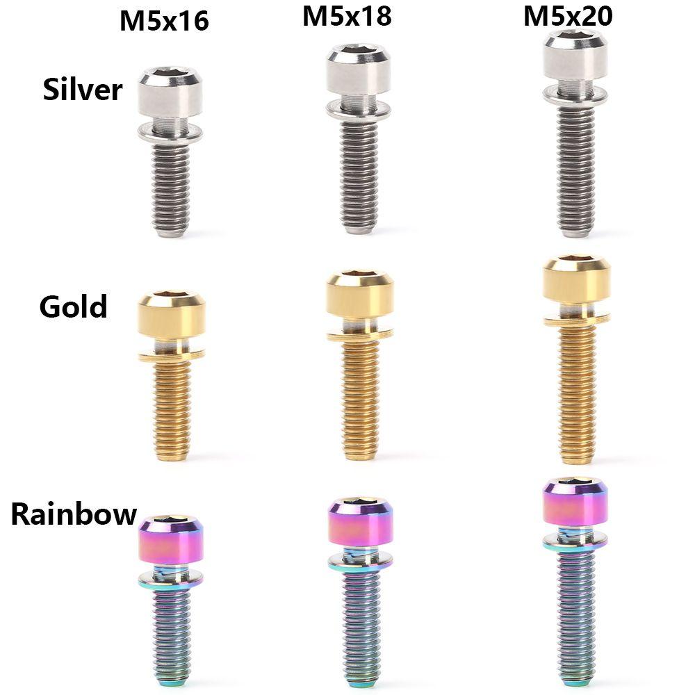 Nové titanové šrouby pro upevnění představce TC4 M5 16mm/18mm/20mm pro kolo MTB, šrouby pro představec jízdního kola, upevňovací šrouby, díly pro cyklistiku, 3 barvy