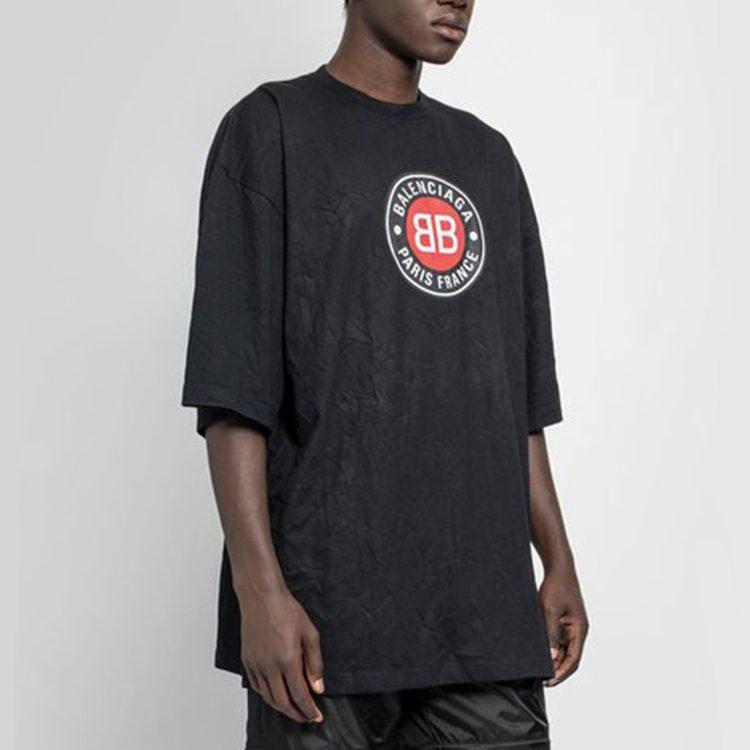 Balenciaga T Shirt Regular Fit Men's Black 641614TJV761000