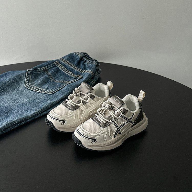 

Boys sports shoes 2025 spring and autumn new girls dad shoes children s casual shoes soft-soled baby toddler shoes 30 бежевый