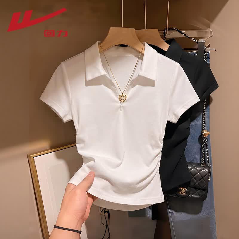 Warrior Women s Pleated Polo Short-Sleeved T-Shirt L