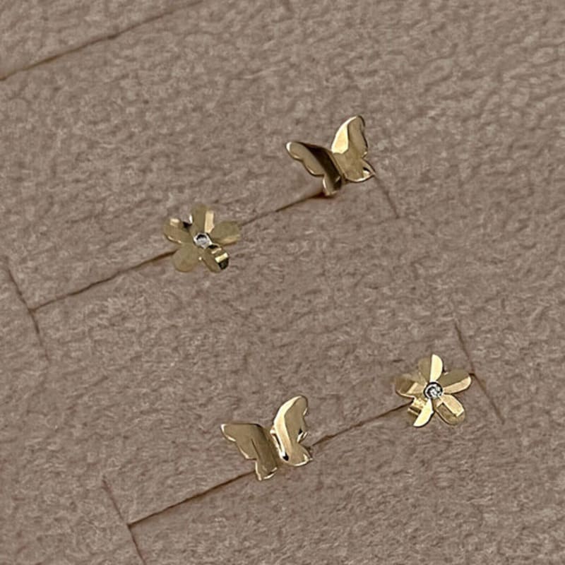 BettyU 14k Gold Butterfly Earrings