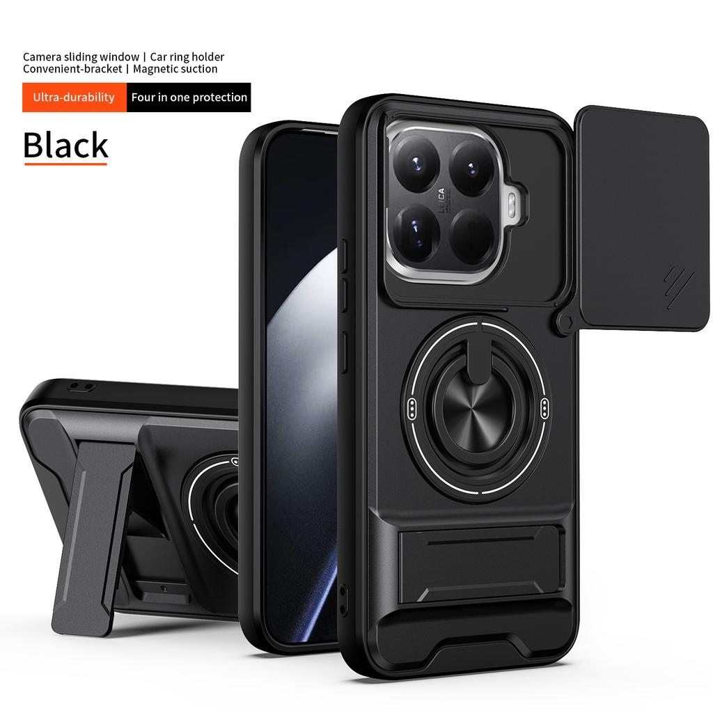 Coque pour xiaomi 15T Pro / 15T Étui Anneau de Protection Coulissant Rotatif pour Appareil Photo Support Housse antichoc Capa Funda