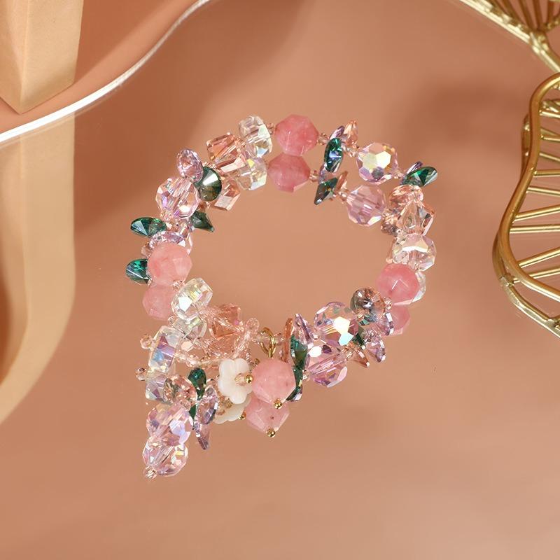 Handgemaakte Pastorale Verse Zoete Kristallen Armband Voor Jonge Vrouwen
